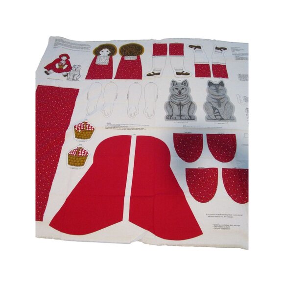Vintage Little Red Riding Hood Doll Fabric Panel Kit Uncut Complete Cranston VIP - Picture 7 of 8